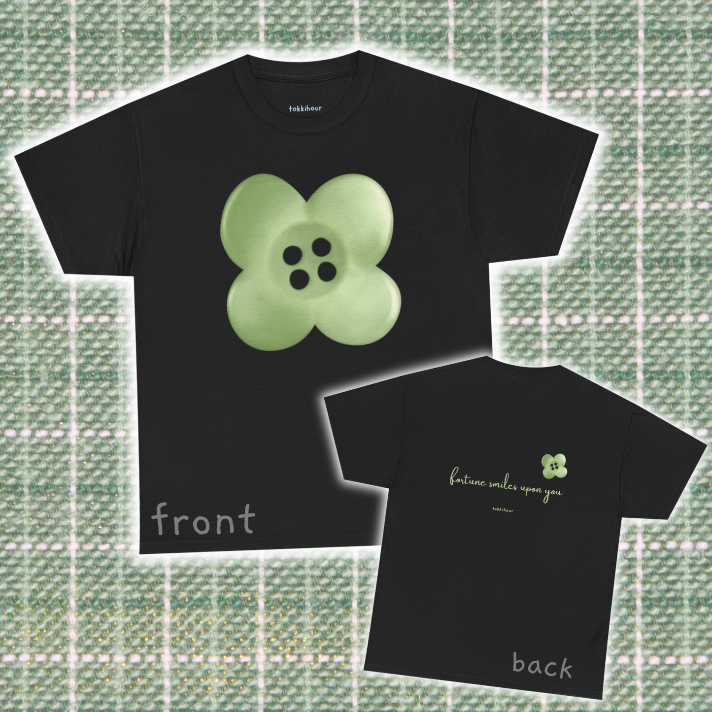 Fortune Smiles Upon You Cute Aesthetic Short Sleeve Shirt | Green Clover