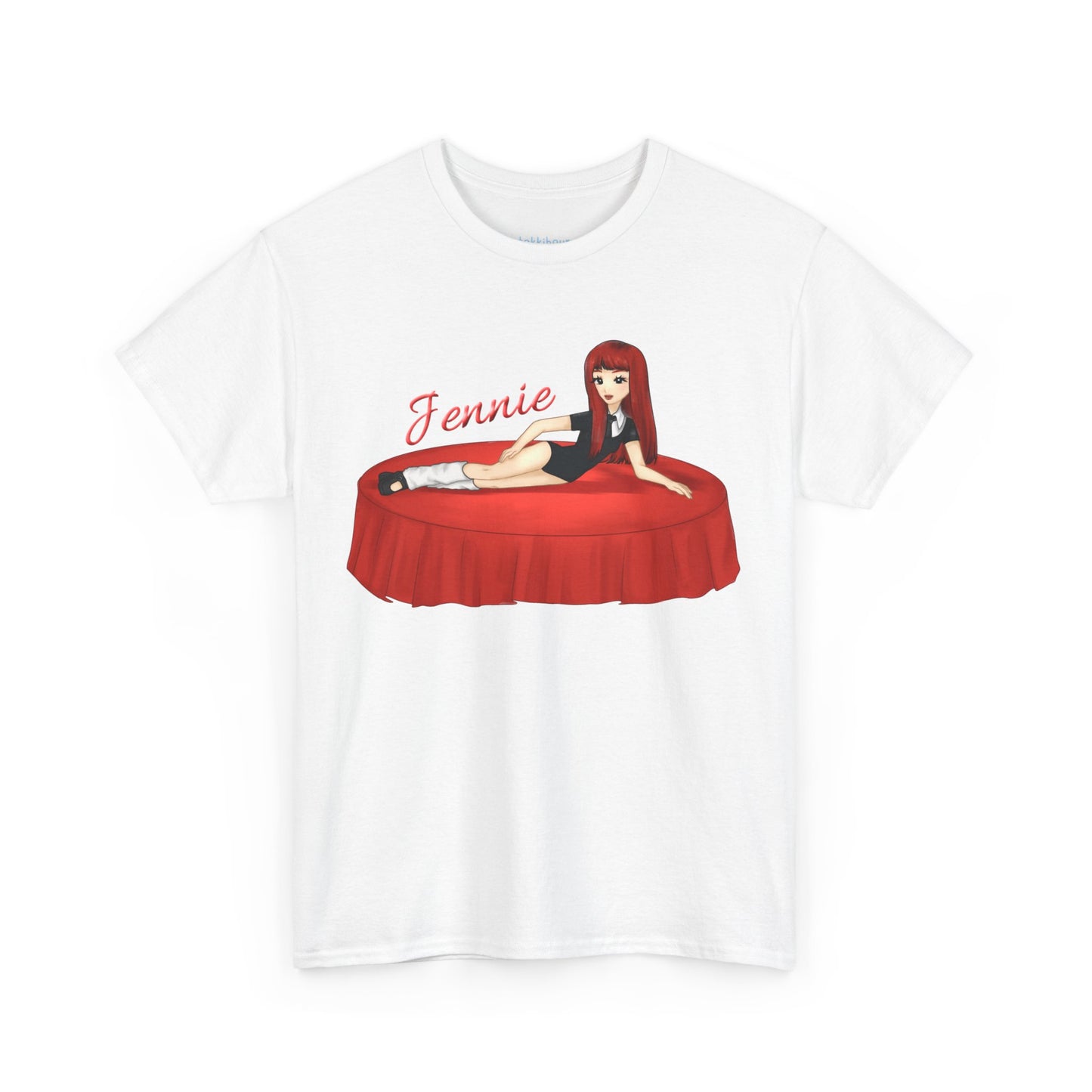 Add a touch of sparkle to your outfit with this Jennie inspired fan art tee! Drawing inspiration from Jennie's Ruby album, this exclusive Tshirt shocases bold, custom artwork that celebrates her confidence, artistry, and signature flair. Perfect for concerts, casual hangouts, or a statement piece for any Kpop fan.