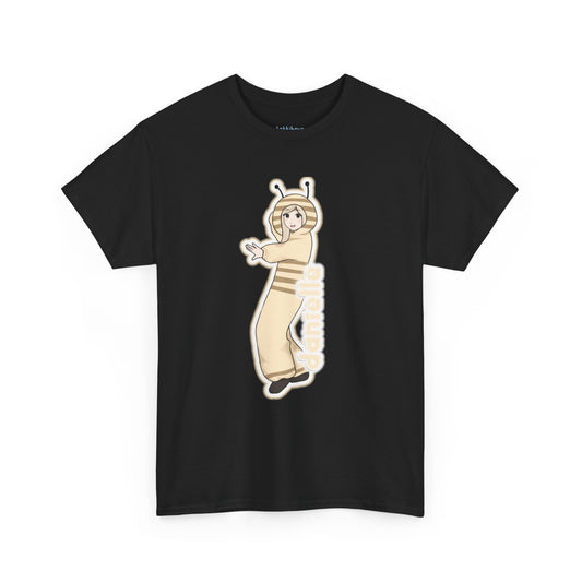 Exclusive NewJeans short sleeve graphic t-shirt featuring original artwork of Danielle on the front plus all group members on the back. A unique and vibrant addition to your K-pop fashion collection. In black.