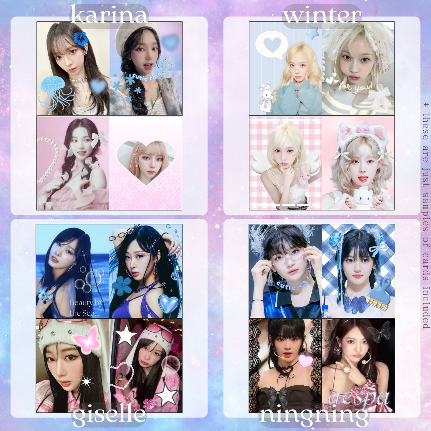 Are you a MY or simply adore Aespa? Our exclusive Aespa bias pack is crafted with high-quality items dedicated to your favorite member. Includes photocards, lomocards, stickers, hand-drawn art, and more!