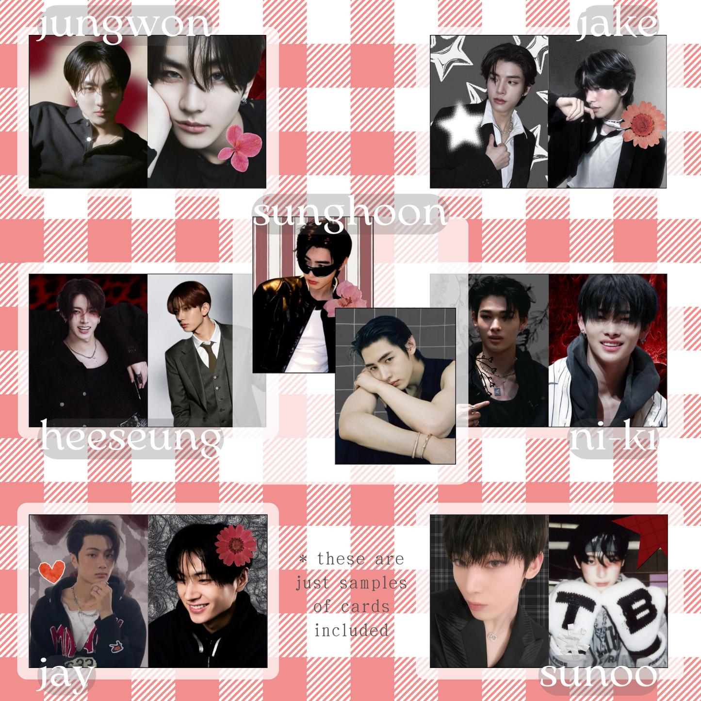 Bias alert! Our creative Enhypen bias packs are a must-have for every Engene. Packed with adorable lomo cards, glossy photocards, stickers, and more, this set is perfect for decorating your room, journaling, or flexing your ult bias! All items created by tokkihour.