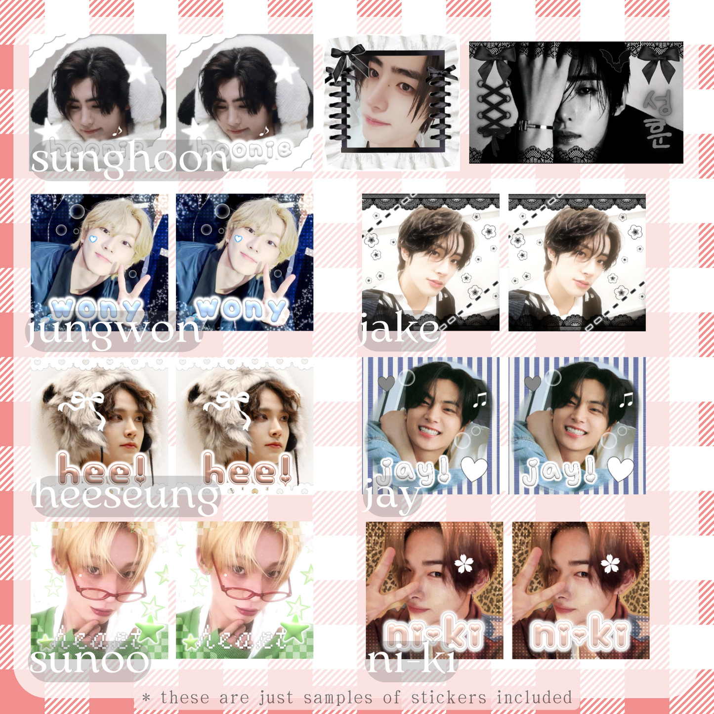Bias alert! Our creative Enhypen bias packs are a must-have for every Engene. Packed with adorable lomo cards, glossy photocards, stickers, and more, this set is perfect for decorating your room, journaling, or flexing your ult bias! All items created by tokkihour.