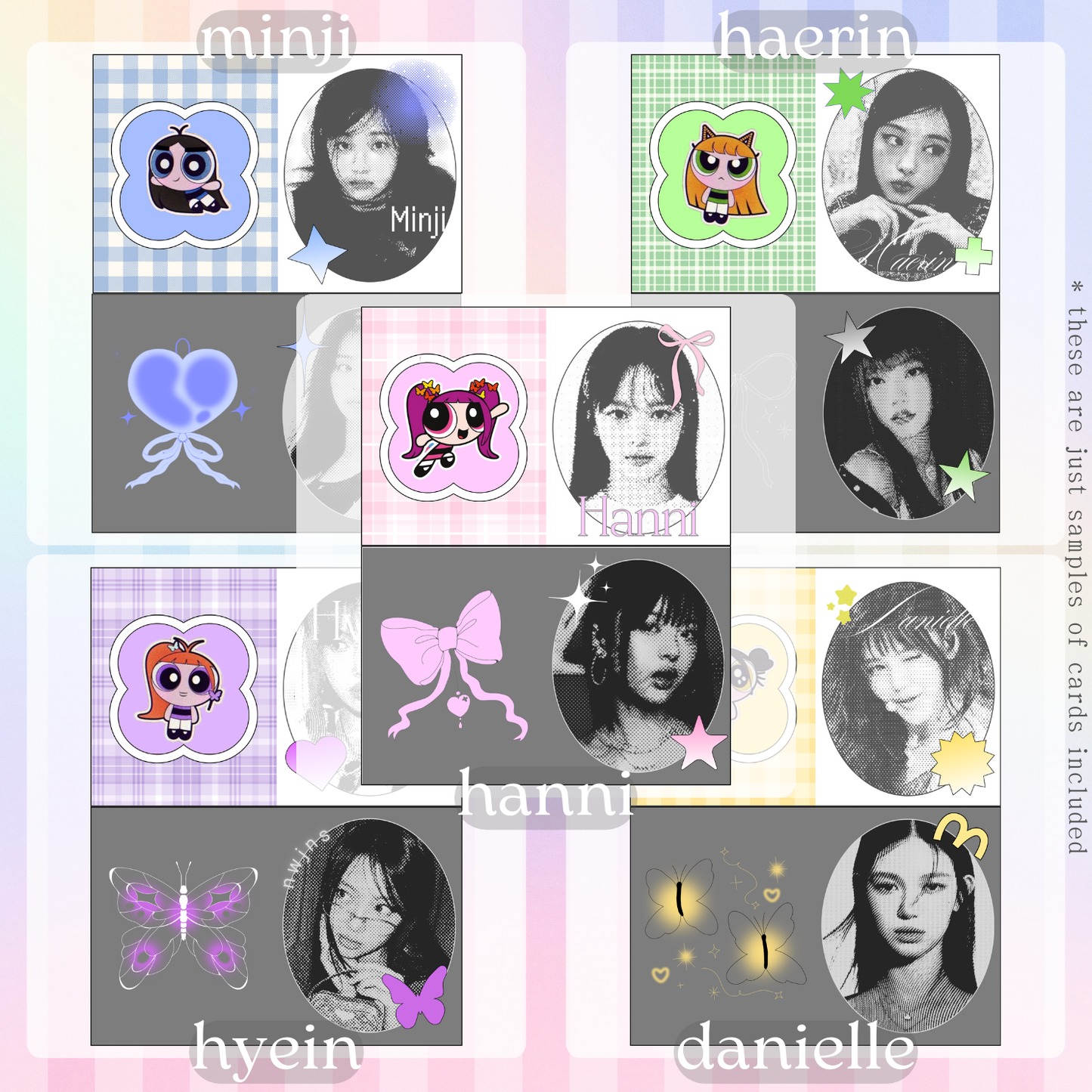 Unpack the Kpop magic! Our NewJeans bias packs are perfect for every Bunny. Packed with unique handmade items, this is a must have for true fans of Minji, Hanni, Danielle, Haerin, or Hyein! All items created by tokkihour.