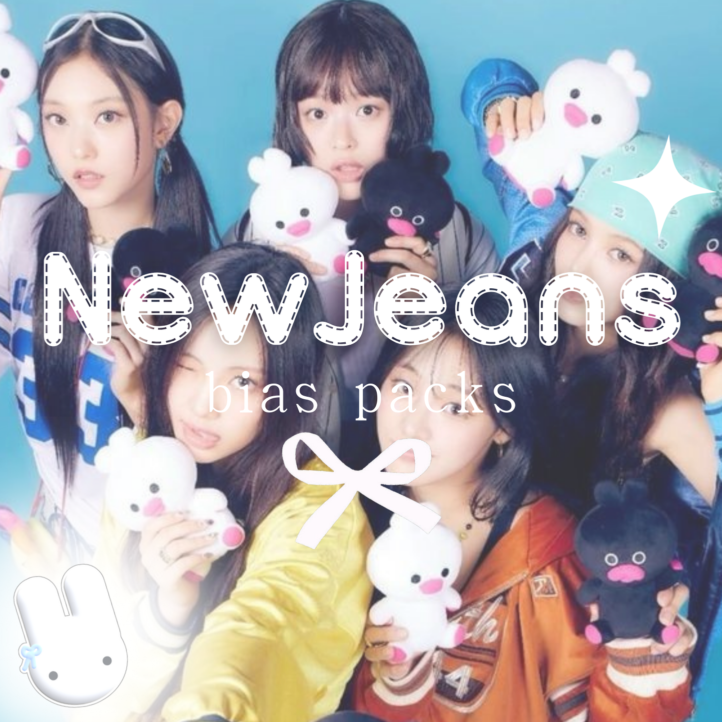 Unpack the Kpop magic! Our NewJeans bias packs are perfect for every Bunny. Packed with unique handmade items, this is a must have for true fans of Minji, Hanni, Danielle, Haerin, or Hyein! All items created by tokkihour.