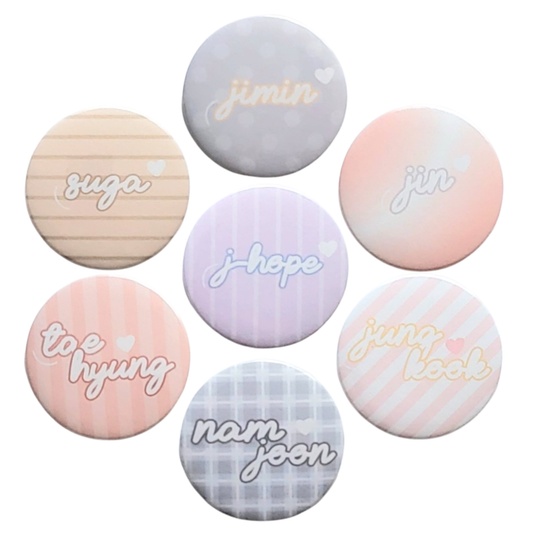 BTS Inspired Bias Button Pins | Member Pins BTS01