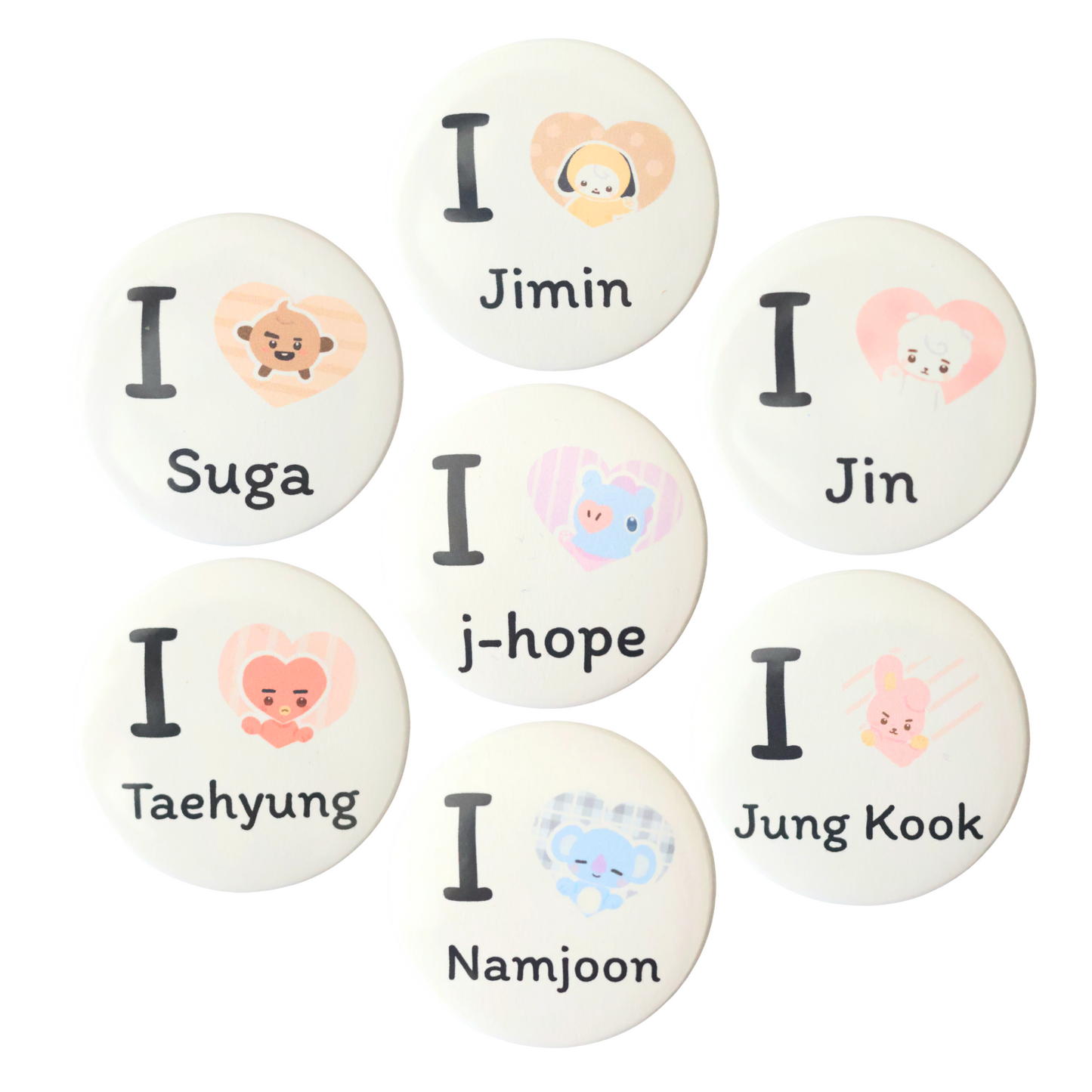 BTS Inspired Bias Button Pins | Member Pins BTS01