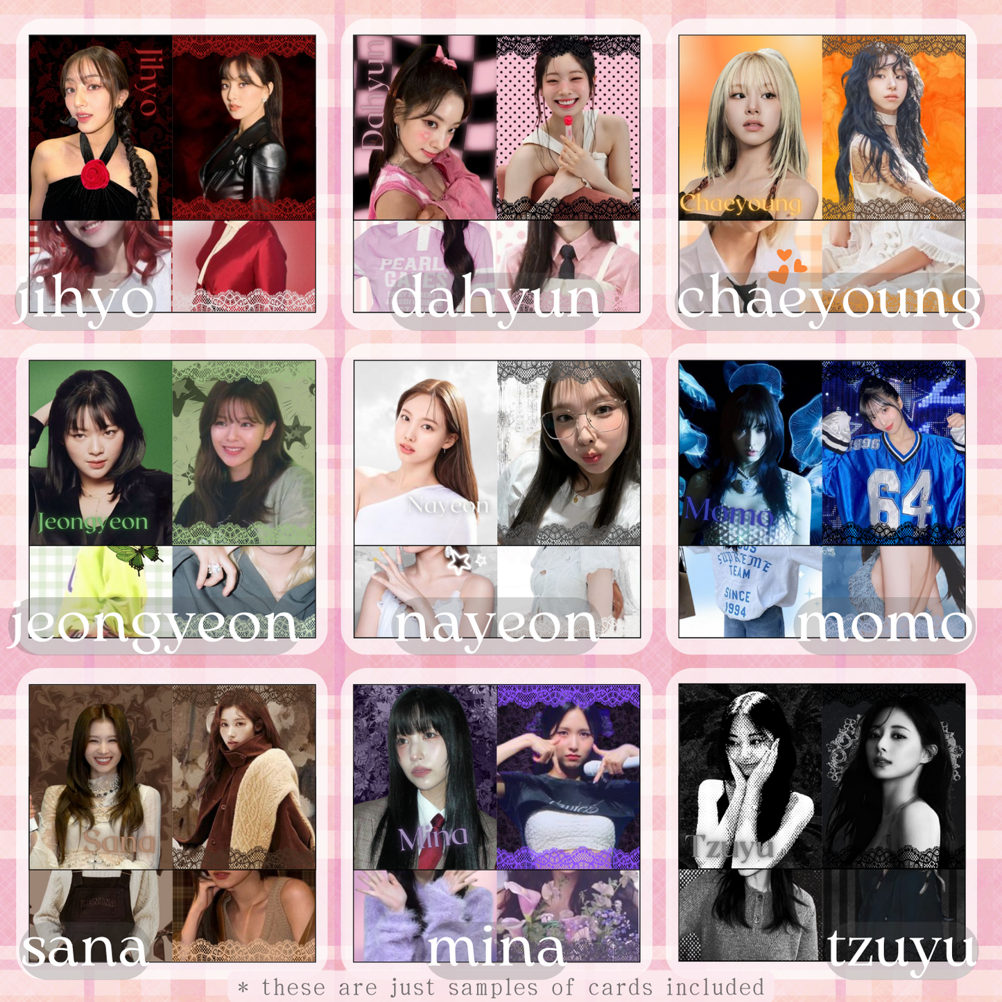 Express your TWICE love with this unique bundle pack! For you or as a gift for that ONCE in your life. Includes photocards, lomocards, stickers, hand-drawn art, and more! All items created by tokkihour.
