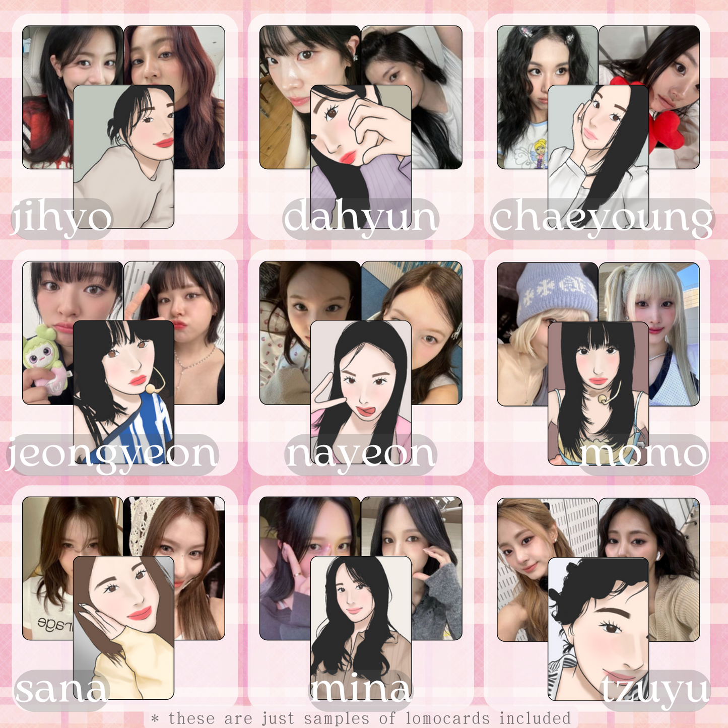 Express your TWICE love with this unique bundle pack! For you or as a gift for that ONCE in your life. Includes photocards, lomocards, stickers, hand-drawn art, and more! All items created by tokkihour.