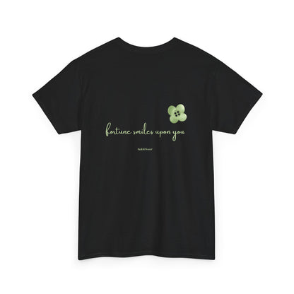 Fortune Smiles Upon You Cute Aesthetic Short Sleeve Shirt | Green Clover