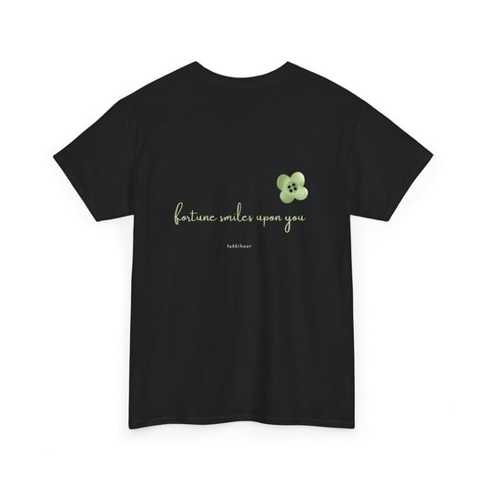 Fortune Smiles Upon You Cute Aesthetic Short Sleeve Shirt | Green Clover