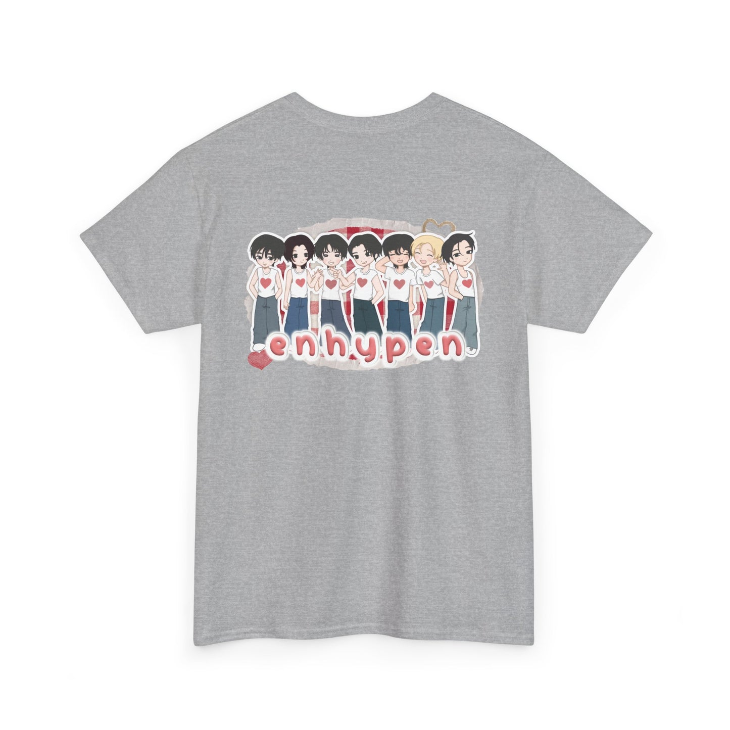 A must have for Engenes who want to rep their bias in style. Featuring original art of Jay on the front and the group on the back. Whether you're going to an event or chilling with friends, this cozy tee is the ultimate way to STAN out! Perfect for concerts, casual hangouts, or a statement piece for any Kpop fan. Choose your color.