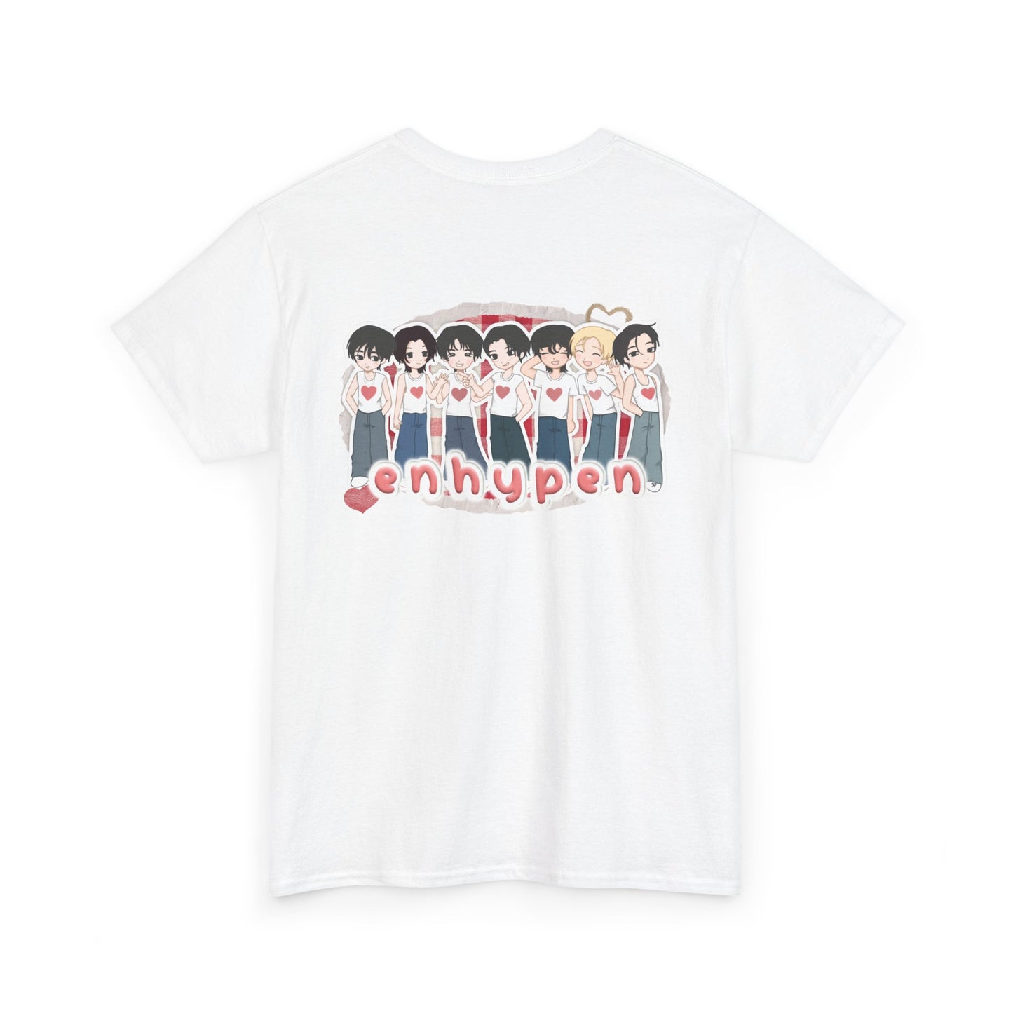 A must have for Engenes who want to rep their bias in style. Featuring original art of Jay on the front and the group on the back. Whether you're going to an event or chilling with friends, this cozy tee is the ultimate way to STAN out! Perfect for concerts, casual hangouts, or a statement piece for any Kpop fan. Choose your color.