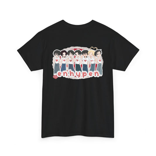 A must have for Engenes who want to rep their bias in style. Featuring original art of Jay on the front and the group on the back. Whether you're going to an event or chilling with friends, this cozy tee is the ultimate way to STAN out! Perfect for concerts, casual hangouts, or a statement piece for any Kpop fan. Choose your color.