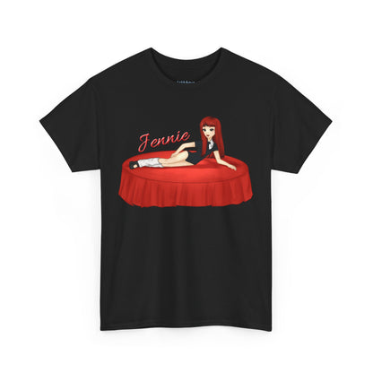 Add a touch of sparkle to your outfit with this Jennie inspired fan art tee! Drawing inspiration from Jennie's Ruby album, this exclusive Tshirt shocases bold, custom artwork that celebrates her confidence, artistry, and signature flair. Perfect for concerts, casual hangouts, or a statement piece for any Kpop fan.
