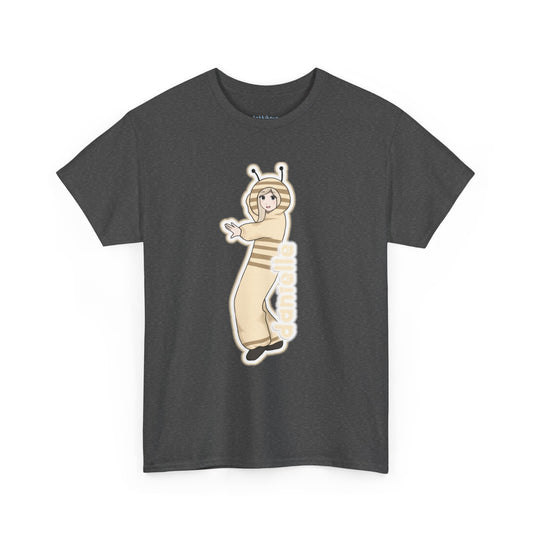 Exclusive NewJeans short sleeve graphic t-shirt featuring original artwork of Danielle on the front plus all group members on the back. A unique and vibrant addition to your K-pop fashion collection. In dark gray.
