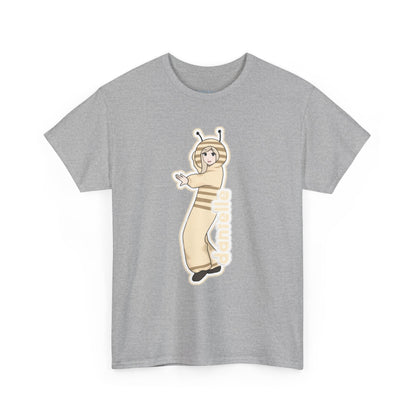 Exclusive NewJeans short sleeve graphic t-shirt featuring original artwork of Danielle on the front plus all group members on the back. A unique and vibrant addition to your K-pop fashion collection. In light gray.