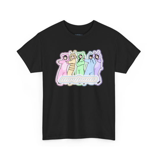 Exclusive NewJeans short sleeve graphic t-shirt featuring original artwork of all members. A unique and vibrant addition to your K-pop fashion collection. In black.