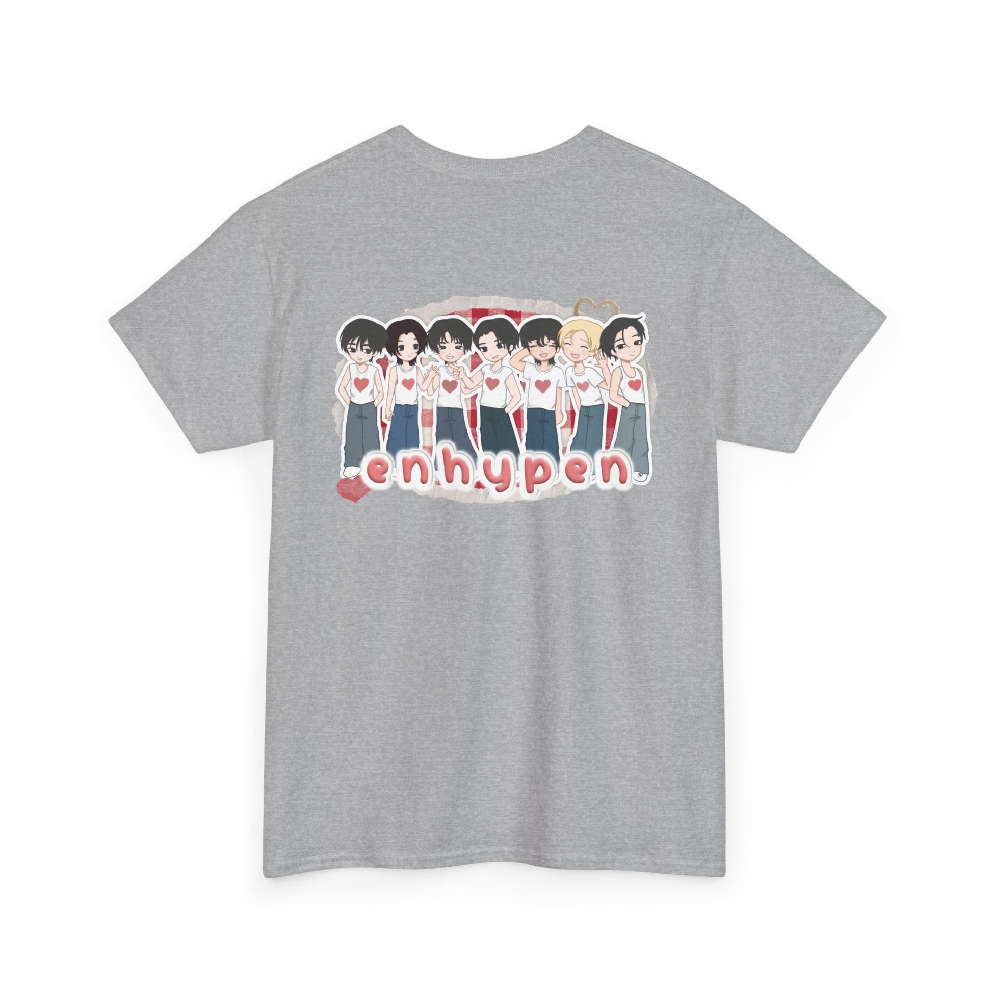 A must have for Engenes who want to rep their bias in style. Featuring original art of Heeseung on the front and the group on the back. Whether you're going to an event or chilling with friends, this cozy tee is the ultimate way to STAN out! Perfect for concerts, casual hangouts, or a statement piece for any Kpop fan. Choose your color.