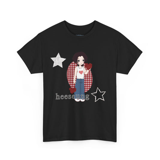A must have for Engenes who want to rep their bias in style. Featuring original art of Heeseung on the front and the group on the back. Whether you're going to an event or chilling with friends, this cozy tee is the ultimate way to STAN out! Perfect for concerts, casual hangouts, or a statement piece for any Kpop fan. Choose your color.