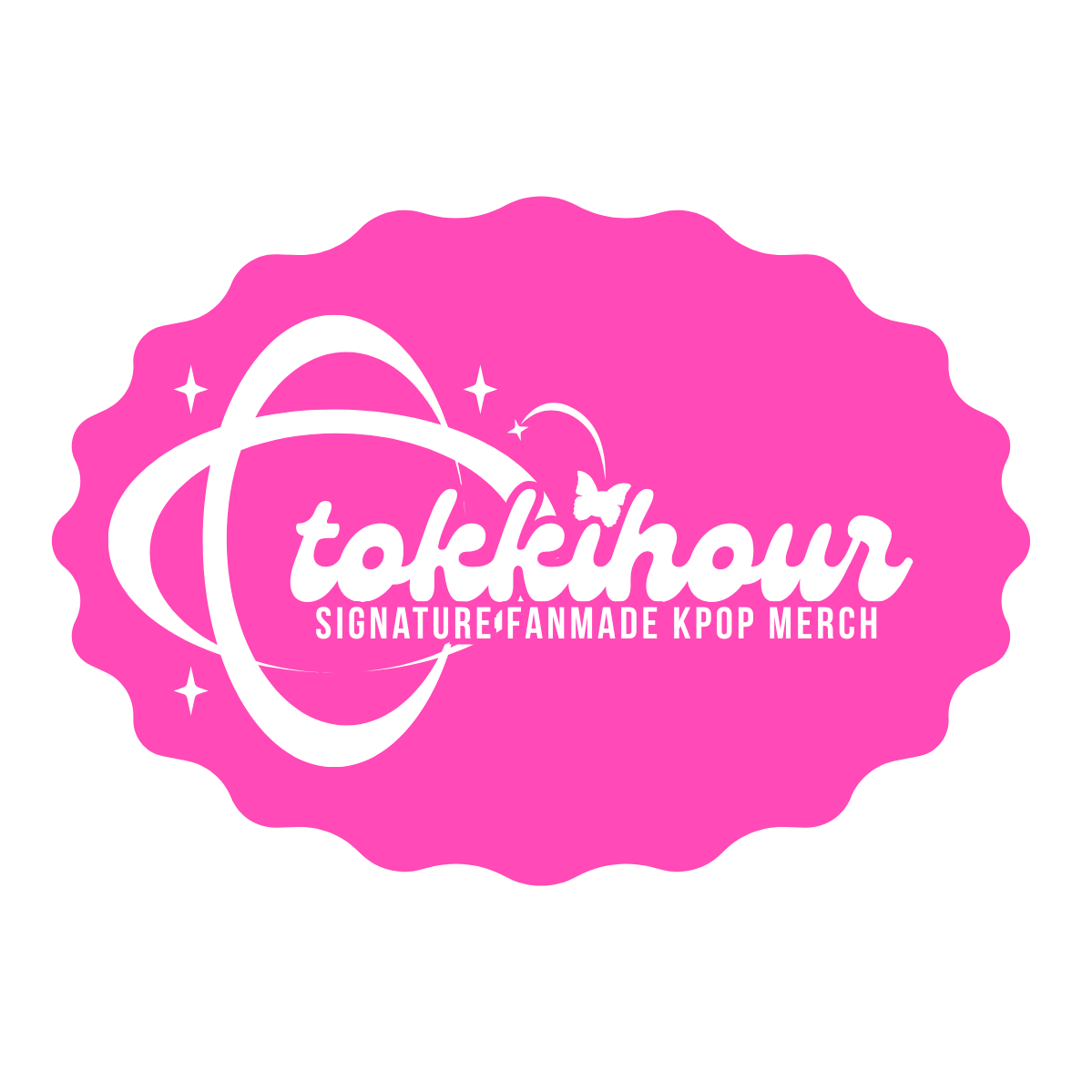 tokkihour logo with a pink background and white letters